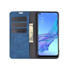 For OPPO A53 2020/OPPO A32 2020 Retro-skin Business Magnetic Suction Leather Case with Holder & Card Slots & Wallet(Dark Blue) - 3