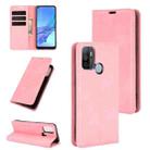 For OPPO A53 2020/OPPO A32 2020 Retro-skin Business Magnetic Suction Leather Case with Holder & Card Slots & Wallet(Pink) - 1