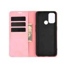 For OPPO A53 2020/OPPO A32 2020 Retro-skin Business Magnetic Suction Leather Case with Holder & Card Slots & Wallet(Pink) - 2