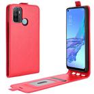 For OPPO A53 2020/OPPO A32 2020 R64 Texture Single Vertical Flip Leather Protective Case with Card Slots & Photo Frame(Red) - 1