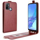 For OPPO A53 2020/OPPO A32 2020 R64 Texture Single Vertical Flip Leather Protective Case with Card Slots & Photo Frame(Brown) - 1