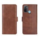 For OPPO A53 2020/OPPO A32 2020 Dual-side Magnetic Buckle Horizontal Flip Leather Case with Holder & Card Slots & Wallet(Brown) - 2