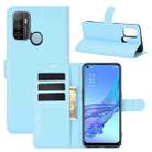 For OPPO A53 2020/OPPO A32 2020 Litchi Texture Horizontal Flip Protective Case with Holder & Card Slots & Wallet(Blue) - 1