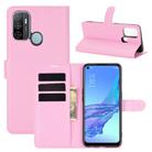 For OPPO A53 2020/OPPO A32 2020 Litchi Texture Horizontal Flip Protective Case with Holder & Card Slots & Wallet(Pink) - 1