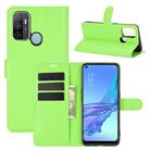 For OPPO A53 2020/OPPO A32 2020 Litchi Texture Horizontal Flip Protective Case with Holder & Card Slots & Wallet(Green) - 1