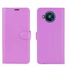 For Nokia 8.3 5G Litchi Texture Horizontal Flip Protective Case with Holder & Card Slots & Wallet(Purple) - 2