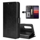 For Sony Xperia 5 II R64 Texture Single Horizontal Flip Protective Case with Holder & Card Slots & Wallet& Photo Frame(Black) - 1