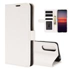 For Sony Xperia 5 II R64 Texture Single Horizontal Flip Protective Case with Holder & Card Slots & Wallet& Photo Frame(White) - 1