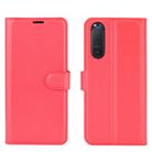 For Sony Xperia 5 II Litchi Texture Horizontal Flip Protective Case with Holder & Card Slots & Wallet(Red) - 2