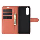 For Sony Xperia 5 II Litchi Texture Horizontal Flip Protective Case with Holder & Card Slots & Wallet(Brown) - 3