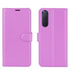 For Sony Xperia 5 II Litchi Texture Horizontal Flip Protective Case with Holder & Card Slots & Wallet(Purple) - 2