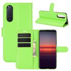 For Sony Xperia 5 II Litchi Texture Horizontal Flip Protective Case with Holder & Card Slots & Wallet(Green) - 1