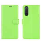 For Sony Xperia 5 II Litchi Texture Horizontal Flip Protective Case with Holder & Card Slots & Wallet(Green) - 2