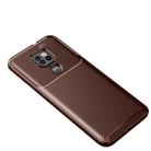 For Motorola Moto G9 Play Carbon Fiber Texture Shockproof TPU Case(Brown) - 2