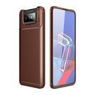 For Asus Zenfone 7 ZS670KS Carbon Fiber Texture Shockproof TPU Case(Brown) - 1