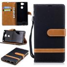 Color Matching Denim Texture Leather Case for Sony Xperia XA2, with Holder & Card Slots & Wallet & Lanyard(Black) - 1