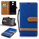 Color Matching Denim Texture Leather Case for Sony Xperia XA2, with Holder & Card Slots & Wallet & Lanyard(Royal Blue) - 1