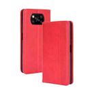 Xiaomi Poco X3 Pro / Poco X3 / Poco X3 NFC  Magnetic Buckle Retro Crazy Horse Texture Horizontal Flip Leather Case with Holder & Card Slots & Photo Frame(Red) - 1