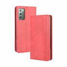 For Samsung Galaxy S20 FE 4G / 5G Magnetic Buckle Retro Crazy Horse Texture Horizontal Flip Leather Case with Holder & Card Slots & Photo Frame(Red) - 1