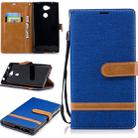 Color Matching Denim Texture Leather Case for Sony Xperia L2, with Holder & Card Slots & Wallet & Lanyard(Royal Blue) - 1