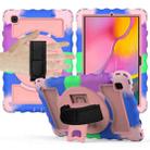 For Samsung Galaxy Tab A7 2020 (T500 / T505) 360 Degree Rotation PC + Silicone Shockproof Combination Case with Holder & Hand Grip Strap & Neck Strap(Colorful+Rose Gold) - 2