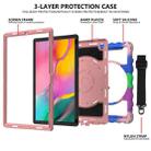 For Samsung Galaxy Tab A7 2020 (T500 / T505) 360 Degree Rotation PC + Silicone Shockproof Combination Case with Holder & Hand Grip Strap & Neck Strap(Colorful+Rose Gold) - 3
