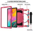 For Samsung Galaxy Tab A7 2020 (T500 / T505) 360 Degree Rotation PC + Silicone Shockproof Combination Case with Holder & Hand Grip Strap & Neck Strap(Colorful+Hot Pink) - 3