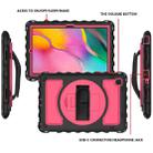 For Samsung Galaxy Tab A7 2020 (T500 / T505) 360 Degree Rotation PC + Silicone Shockproof Combination Case with Holder & Hand Grip Strap & Neck Strap(Black+Hot Pink) - 2