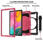 For Samsung Galaxy Tab A7 2020 (T500 / T505) 360 Degree Rotation PC + Silicone Shockproof Combination Case with Holder & Hand Grip Strap & Neck Strap(Black+Hot Pink) - 3