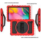 For Samsung Galaxy Tab A7 2020 (T500 / T505) 360 Degree Rotation PC + Silicone Shockproof Combination Case with Holder & Hand Grip Strap & Neck Strap(Red) - 2