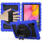 For Samsung Galaxy Tab A7 2020 (T500 / T505) 360 Degree Rotation PC + Silicone Shockproof Combination Case with Holder & Hand Grip Strap & Neck Strap(Blue) - 1