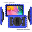 For Samsung Galaxy Tab A7 2020 (T500 / T505) 360 Degree Rotation PC + Silicone Shockproof Combination Case with Holder & Hand Grip Strap & Neck Strap(Blue) - 2