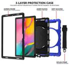 For Samsung Galaxy Tab A7 2020 (T500 / T505) 360 Degree Rotation PC + Silicone Shockproof Combination Case with Holder & Hand Grip Strap & Neck Strap(Blue) - 3