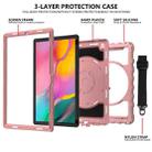 For Samsung Galaxy Tab A7 2020 (T500 / T505) 360 Degree Rotation PC + Silicone Shockproof Combination Case with Holder & Hand Grip Strap & Neck Strap(Rose Gold) - 3
