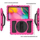 For Samsung Galaxy Tab A7 2020 (T500 / T505) 360 Degree Rotation PC + Silicone Shockproof Combination Case with Holder & Hand Grip Strap & Neck Strap(Hot Pink) - 2
