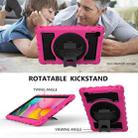 For Samsung Galaxy Tab A7 2020 (T500 / T505) 360 Degree Rotation PC + Silicone Shockproof Combination Case with Holder & Hand Grip Strap & Neck Strap(Hot Pink) - 5