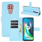 For Motorola Moto G9 / G9 Play Litchi Texture Horizontal Flip Protective Case with Holder & Card Slots & Wallet(Blue) - 1