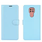 For Motorola Moto G9 / G9 Play Litchi Texture Horizontal Flip Protective Case with Holder & Card Slots & Wallet(Blue) - 2