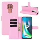 For Motorola Moto G9 / G9 Play Litchi Texture Horizontal Flip Protective Case with Holder & Card Slots & Wallet(Pink) - 1