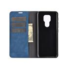 For Motorola Moto G9 / G9 Play Retro-skin Business Magnetic Suction Leather Case with Holder & Card Slots & Wallet(Dark Blue) - 2