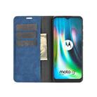 For Motorola Moto G9 / G9 Play Retro-skin Business Magnetic Suction Leather Case with Holder & Card Slots & Wallet(Dark Blue) - 3