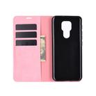 For Motorola Moto G9 / G9 Play Retro-skin Business Magnetic Suction Leather Case with Holder & Card Slots & Wallet(Pink) - 2