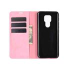 For Motorola Moto G9 / G9 Play Retro-skin Business Magnetic Suction Leather Case with Holder & Card Slots & Wallet(Pink) - 2