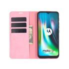For Motorola Moto G9 / G9 Play Retro-skin Business Magnetic Suction Leather Case with Holder & Card Slots & Wallet(Pink) - 3
