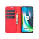 For Motorola Moto G9 / G9 Play Retro-skin Business Magnetic Suction Leather Case with Holder & Card Slots & Wallet(Red) - 3