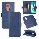 For Motorola Moto G9 / G9 Play Dual-side Magnetic Buckle Horizontal Flip Leather Case with Holder & Card Slots & Wallet(Dark Blue) - 1