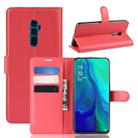 Litchi Texture Wallet Leather Stand Protective Case for OPPO Reon 10X Zoom(red) - 1
