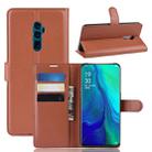 Litchi Texture Wallet Leather Stand Protective Case for OPPO Reon 10X Zoom(Brown) - 1