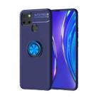 For OPPO Realme C12 Metal Ring Holder 360 Degree Rotating TPU Case(Blue+Blue) - 1