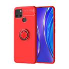 For OPPO Realme C12 Metal Ring Holder 360 Degree Rotating TPU Case(Red+Red) - 1